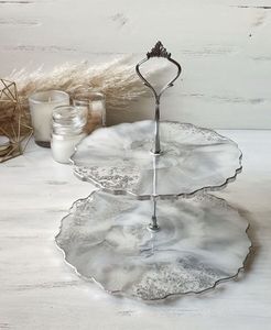 DIY ถาดผลไม้รูปทรงกลม3ชั้นแบบทำมือแม่พิมพ์ซิลิโคนสำหรับโต๊ะถาดชาอีพ็อกซี่ - Product Image 1