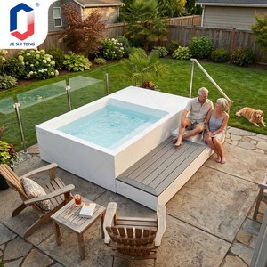 Above Ground Balcony Sofa <b>Pool</b> with <b>Tanning</b> Ledge for Home Outdoor Terrace Fiberglass Durable with Filter Pump <b>Pool</b> - Product Image 3