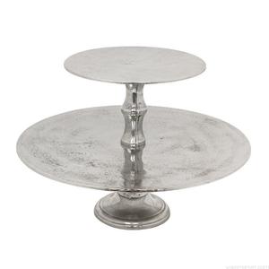 ที่วางเค้กโลหะสแตนเลส2ชั้นทำจากเงินอุปกรณ์ตกแต่งโต๊ะสำหรับงานแต่งงานที่วางเค้ก - Product Image 5