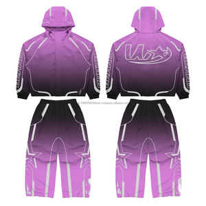 Survêtement unisexe personnalisé, coupe évasée, style football, ample, en polyester, zippé, coupe-vent d'hiver, en nylon, pour hommes - Product Image 2