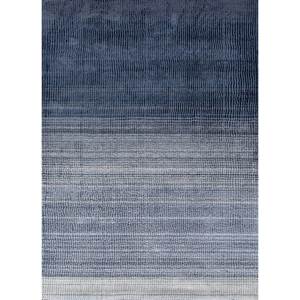 <b>Jean</b> Blue Striped Classic Hand Loom Wool Viscose Rug 10mm Jacquard Technique Rectangular Hallway for Teen Home Decor-Hwv-51020 - Product Image 1