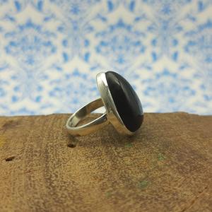 แหวนช่างฝีมือโอนิกซ์สีดำเงิน925แข็งแหวนเงินหนาเครื่องประดับเงินเนื้อละเอียดจากอินเดีย - Product Image 3