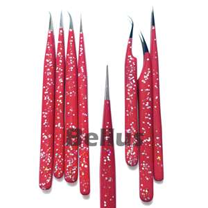 Pinzas para pestañas con revestimiento de nuevo diseño, pinzas para extensión de pestañas de acero inoxidable sostenible con logotipo, calidad superior, OEM - Product Image 5