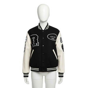 Veste universitaire classique pour hommes, blouson de baseball à manches en similicuir, vêtements d'extérieur chauds pour l'automne et l'hiver - Product Image 5