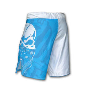 Pantalones cortos para combate de boxeo, Shorts de boxeo ligeros de alta calidad, Muay Thai, color blanco y azul - Product Image 2