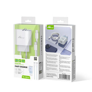 ADAPTATEUR DE TÉLÉPHONE MOBILE 20W PD 3A Adaptateur AVEC CÂBLE TYPE-C à TYPE-C TC-123-C Blanc - Product Image 2