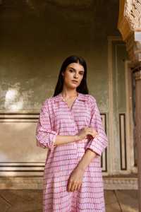 Qjimpex étnico Mujer algodón Rajasthani Jaipuri tradicional Floral impreso largo Midi Maxi vestido de una pieza tradicional musulmán - Product Image 4