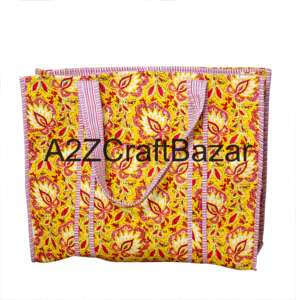 Sac fourre-tout quotidien pour femme, 100% coton pur, rayé, écologique, matelassé, fait main, style indien bohème, à porter à l'épaule, pour le shopping, le bureau - Product Image 6