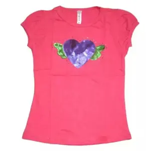 Quần Áo Trẻ Em, Bé Gái Puff Ngắn Tay Áo Trẻ Em T-Shirt Ruffle, Bán Buôn Bé Ngắn Tay Áo Top Bộ Sưu Tập Từ Bangladesh