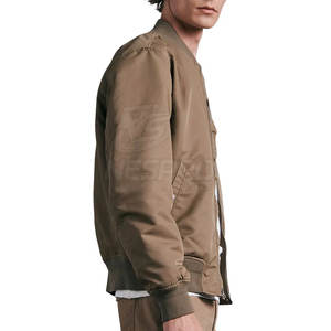 Blouson aviateur d'hiver pour hommes à col montant sur le devant avec logo personnalisé en gros-Écologique Respirant 100% Polyester - Product Image 3