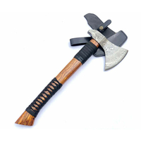 Hache en acier Damas faite à la main, style viking, hache de combat avec manche en bois dur, outil de camping en plein air, bushcraft