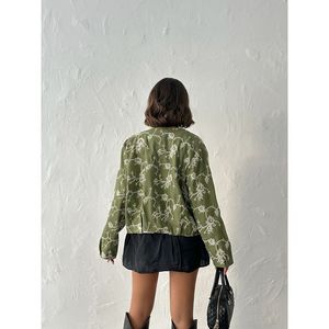 Women's Floral Embroidered <b>Zip</b>-<b>Up</b> <b>Jacket</b> - Product Image 2