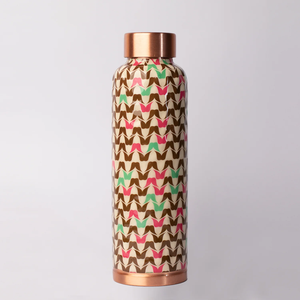 Solid Copper <b>Bottles</b> <b>Drinking</b> New Elegant Printed Design Copper Water <b>Bottle</b> Bulk Quantity Copper <b>Bottle</b> - Product Image 1