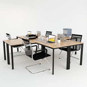 Escritorio de Diseño Contemporáneo en Forma de L con 4 Esquinas, Modelo Oval Concept HBOV028, Elegante Escritorio de 4 Lados - Product Image 3