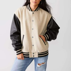 แจ็คเก็ตวาร์ซิตี้ผู้หญิงขายส่ง ราคาไม่แพง รับทำโลโก้ แจ็คเก็ตเบสบอล สไตล์มหาวิทยาลัย แฟชั่นสตรีท เสื้อคลุม - Product Image 3