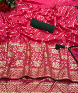 Sarees de Seda y Algodón Artísticos al por Mayor para Mujeres Adultas, Lavables, de Limpieza en Seco, India, Pakistán, Talla Completa, Étnicos para Boda 500 5634 - Product Image 6