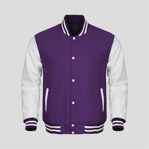 Veste d'hiver en laine personnalisée en gros hommes col montant Baseball lettre Applique Chenille broderie Varsity Patches - Product Image 6