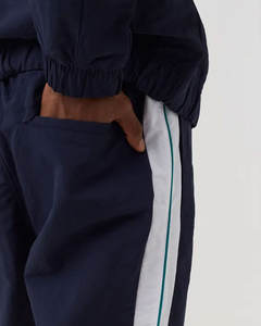 Venta al por mayor de tallas grandes de ajuste regular cuello levantado cortavientos conjunto de tuberías de trabajo DTF impreso poliéster chándales rayas Jogging Wear - Product Image 4