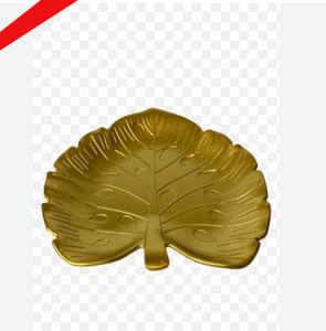 Plato de servicio de comida de metal con acabado dorado de hermoso diseño para hotel y hogar - Product Image 5