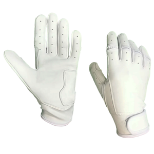 Meilleurs gants de baseball et de softball à manchette courte en cuir véritable blanc pour adultes en vente - Product Image 1
