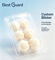 Boîte à clapet transparente en PET de qualité alimentaire, contenant pour desserts, mochi, pâtisseries, emballage de boulangerie recyclable et conservant la fraîcheur