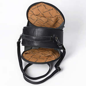 Sac à bandoulière en cuir rond fait à la main pour femmes sac à bandoulière en peau de vache véritable avec motif floral en relief - Product Image 4