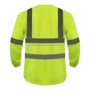 Chemises de travail personnalisées avec logo 2024, manches longues, sécurité, pour hommes, haute visibilité, réfléchissantes et bon marché, manches longues, coton, matière SMS - Product Image 2