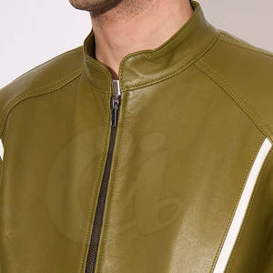 Chaqueta de invierno para hombre de diseño personalizado Color sólido Piel de vaca Cuello levantado Ropa de calle - Product Image 4