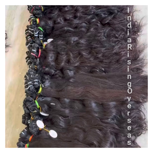 Extensions de cheveux indiens naturels bouclés, vierges, Remy, bon marché, non traités, de qualité 100% pour l'exportation. - Product Image 1