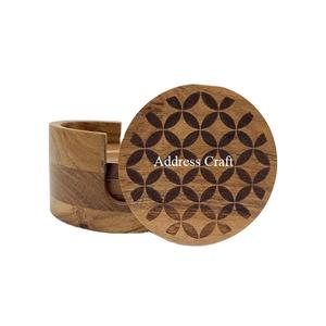 Meilleure vente sous-verre en bois napperons meilleure qualité sous-verre à thé vaisselle décorer utiliser des tapis et des tampons personnalisé Vintage Logo sous-verre - Product Image 2