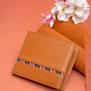 กระเป๋าสตางค์ผู้ชายหนังแท้มีซิป100% มีช่องใส่เหรียญปรับแต่งโลโก้ได้ - Product Image 6