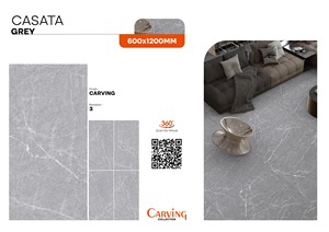 Carreaux de veines de sculpture en porcelaine émaillée 60x120 cm Finition de sculpture grise Casata Carreau de conception italienne de haute qualité 600x1200mm - Product Image 3