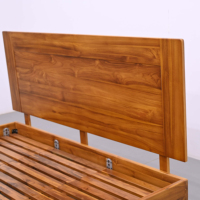 Lit avec pied de lit intégré, taille King Size, cadre de lit en bois luxueux, fait main, dessus en bois massif, mobilier de chambre à coucher haut de gamme sculpté à la main