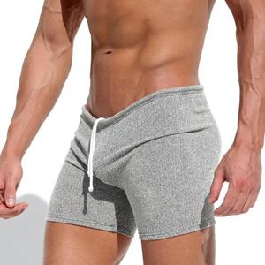 Pantalones cortos de verano para hombre, pantalones cortos con cordón elástico en la cintura, ajustados por encima de la rodilla, Color sólido, playa, deporte, informal, para hombre - Product Image 1