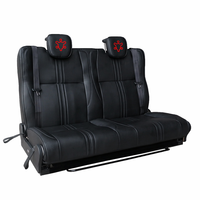 Siège-lit triple pliable pour camping-car avec revêtement en cuir PVC éponge, structure en acier, installation rapide, pour conversion de fourgon