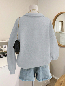 Sudadera con capucha de lana de color sólido con media cremallera personalizada para mujer, sudadera de lana gruesa y cálida para mujer - Product Image 2