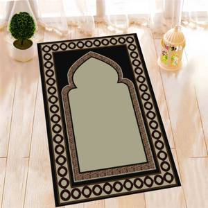 Alfombra de Oración Beige: Alfombra Islámica Antideslizante Impresa en 3D, Alfombra Delgada No Tejida - Product Image 2