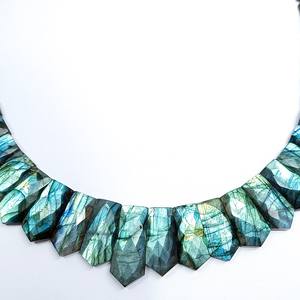 Collier de perles de labradorite Collier de labradorite de feu bleu Pierre naturelle Bijoux minimalistes Cadeau pour elle - Product Image 2