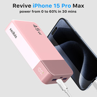 NOBIS 45W Chargeur rapide haute vitesse Li-Polymère 20000mAh avec écran LED Double USB + 2 ports Type-C pour utilisation en extérieur