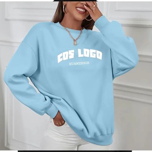 Streetwear surdimensionné poids lourd logo personnalisé OEM unisexe coton imprimé sweats à capuche col rond manches longues hiver automne - Product Image 6