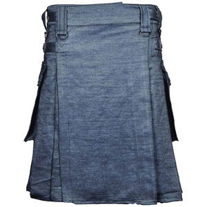 Kilt Utilitario Moderno de Tela Vaquera con Bolsillos para Carga, Transpirable, Estilo Escocés Tradicional 2026 - Product Image 1