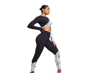 Ensemble de yoga pour femmes en deux pièces, taille haute, respirant et solide, pour la salle de sport, le fitness et l'entraînement - Product Image 1