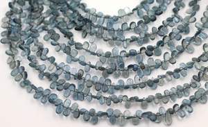 ลูกปัดทรงลูกแพร์หยดน้ำสีมอสพลอยสีฟ้าธรรมชาติขนาด7x4มม. อัญมณีหลวมสำหรับเครื่องประดับและสร้อยข้อมือแบบหยดน้ำ - Product Image 3