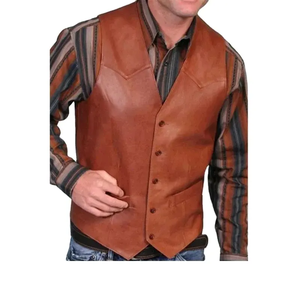 Gilet de moto léger de haute qualité pour hommes Logo personnalisé en cuir véritable véritable pour l'hiver à bas prix - Product Image 1