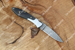 Damascus Steel Lightweight Foldable <b>Pocket</b> <b>Knife</b> Hand Stitched Wooden Handle OEM ODM Support Customizable Folding <b>EDC</b> <b>Knife</b> - Product Image 3