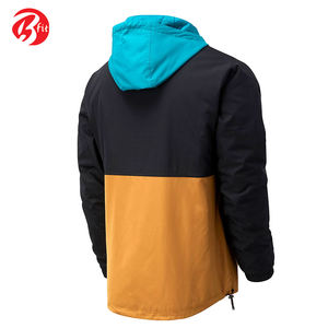 Chaqueta cortavientos con capucha y cuello levantado de lona Unisex invierno transpirable a prueba de viento estilo de calle alta - Product Image 6