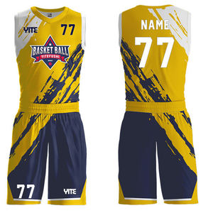 Venta al por mayor de tela de baloncesto Jersey uniforme corto traje de los hombres en blanco personalizado sublimado liso baloncesto desgaste uniforme Kit - Product Image 6