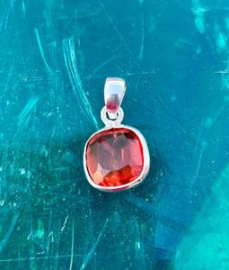 Pendentif saphir orange en argent sterling 925, pendentif belle femme, magnifique pendentif pierre orange. - Product Image 4