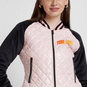 2025 nueva chaqueta universitaria de alta calidad para mujer, chaqueta universitaria de béisbol informal de tendencia personalizada con manga de cuero bordada personalizada para mujer - Product Image 3