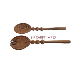 ชุดช้อนสลัดแบบทูโทนทำจากไม้และสเตนเลสสตีลชุดช้อนเสิร์ฟอุปกรณ์ในครัวดีไซน์ใหม่มาแรง - Product Image 2